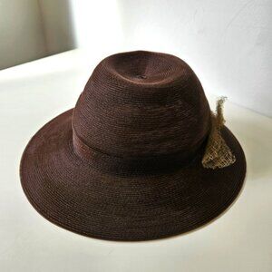 VTG Frank Olive Hat Small Sheer Brown Blow